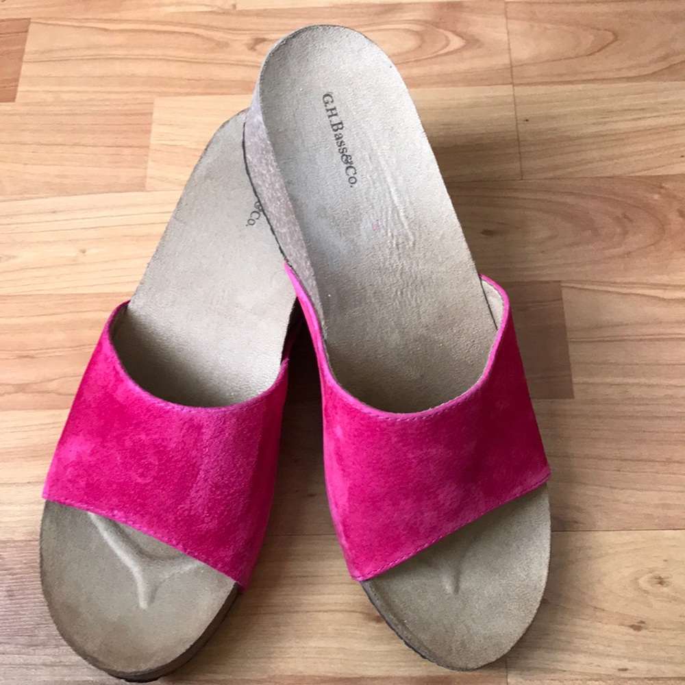Hot Pink Suede Slide Sandal